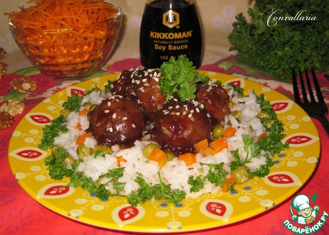 Orekhovo-potato meatballs in sauce