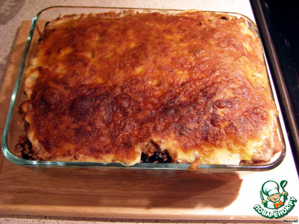 Casserole with fish and buckwheat