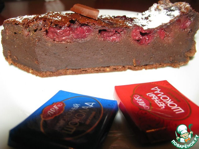 Chocolate clafoutis with cherries
