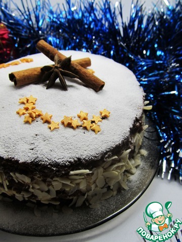 Chocolate cake with peanut cream