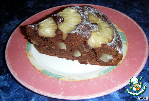 Chocolate Liqueur Cake with Pineapple