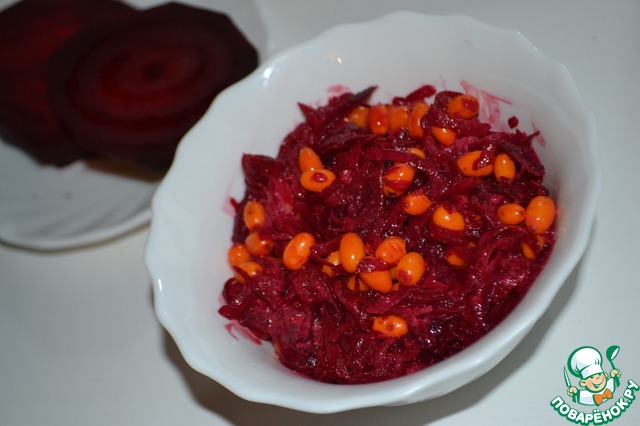 The beet salad and sea buckthorn