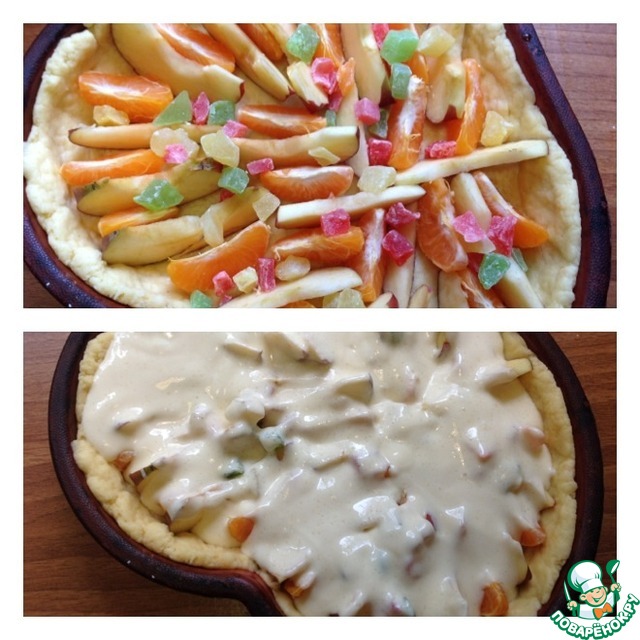 Apple-tangerine sour cream pie filling