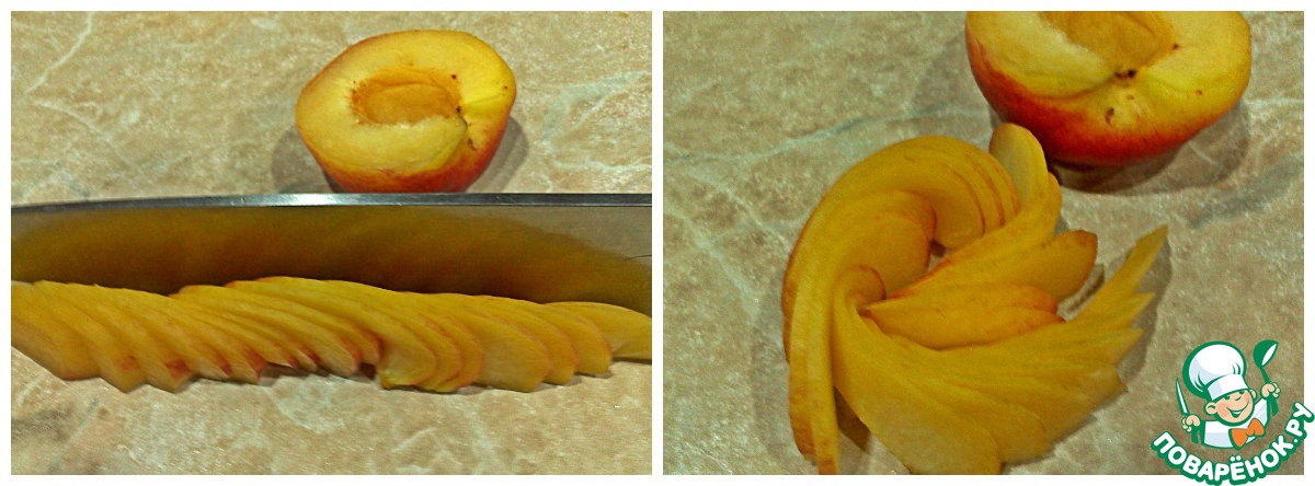 Peach pie in a creamy filling