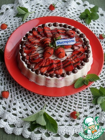 Jelly cheesecake with strawberries