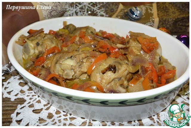 Calf with vegetables, braised in white wine