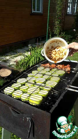 Skewers in soy sauce