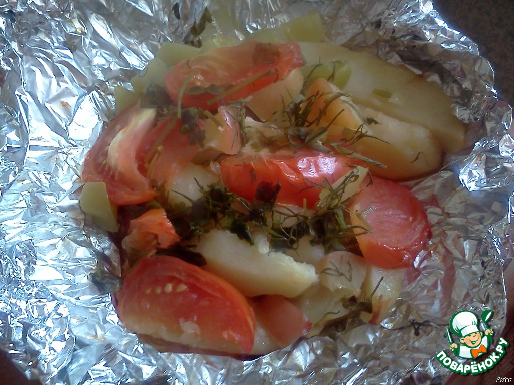 Vegetables in foil 