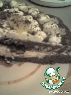 Chocolate sponge cake with pineapple