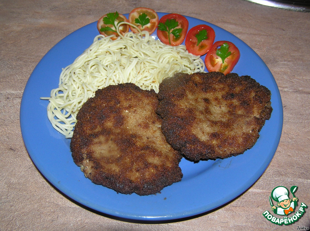 Falsch-chops with stuffing