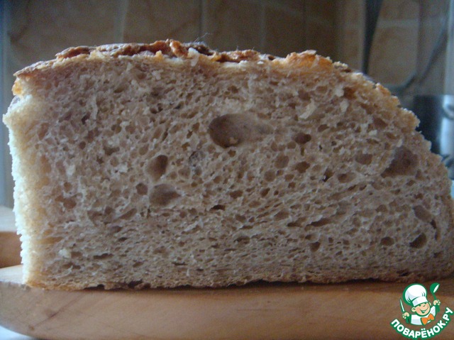 Wheat-rye bread with no kneading