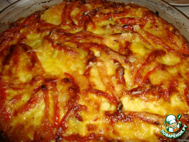 Casserole with potatoes and mushrooms