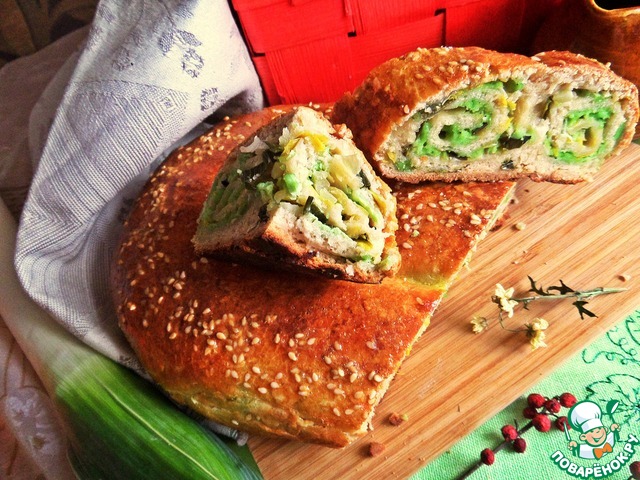 Pie with cheese and onions