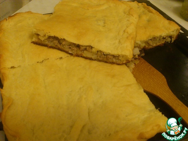 Pie with meat and potatoes