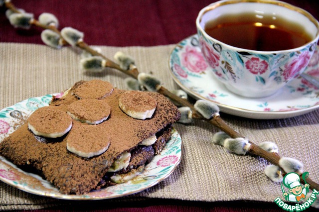 Chocolate cake with avocado cream