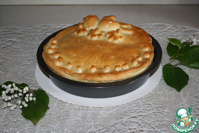 Pie with mushrooms and buckwheat