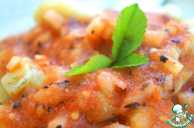 Potato gnocchi in a light tomato sauce