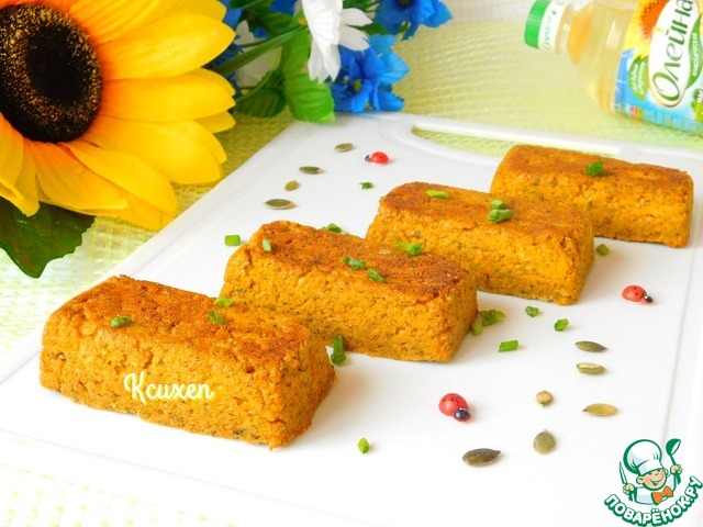 Portioned carrot loaf