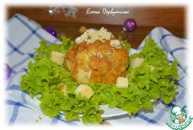 Cauliflower in a spicy batter and cheese