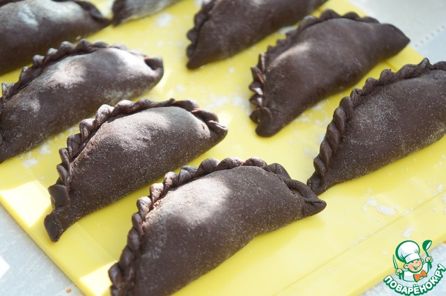 Chocolate dumplings with cherry Black forest