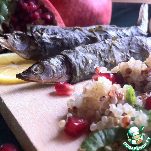 Capelin with a side dish of quinoa