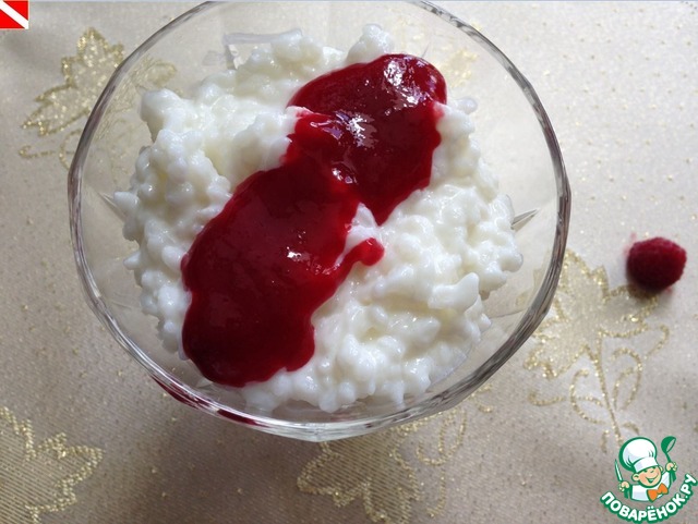 Ri-o-Le with raspberries and meringue