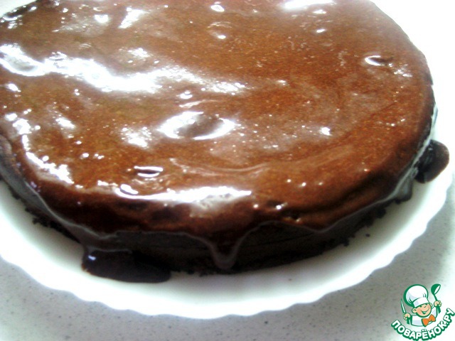 Chocolate cake with persimmon