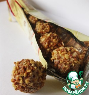 Cake with forest nuts and candies 