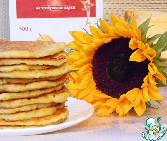 Pumpkin pancakes with millet flakes