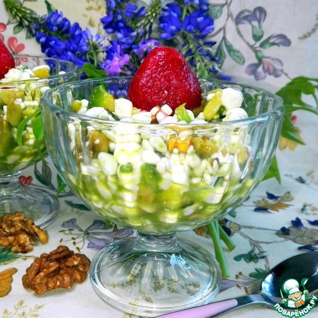 Десерт из творога и авокадо