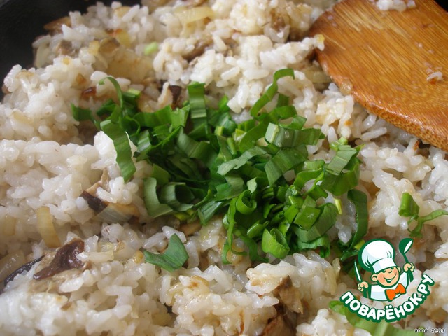 Risotto with porcini mushrooms and wild garlic