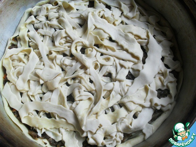 Пирог с картофелем и грибами