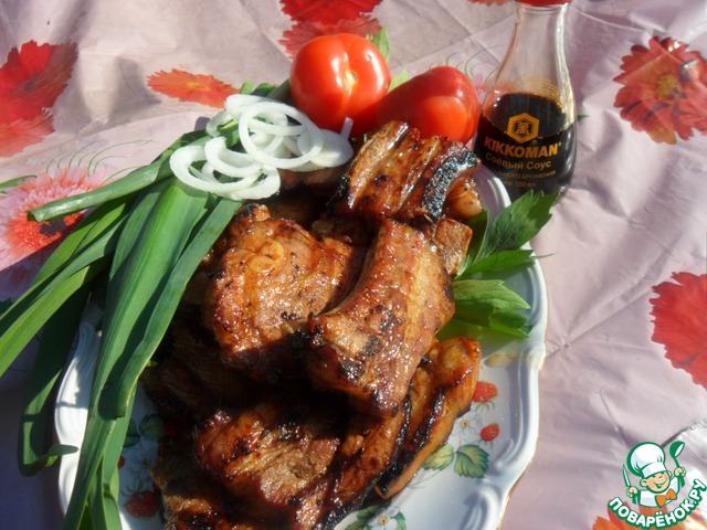 Pork ribs in beer marinade