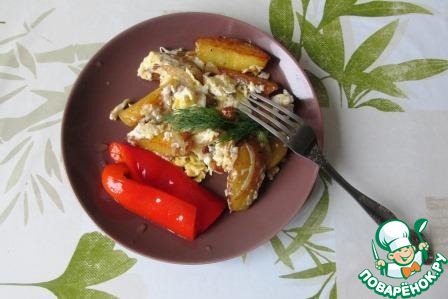 Fried potatoes in a rural