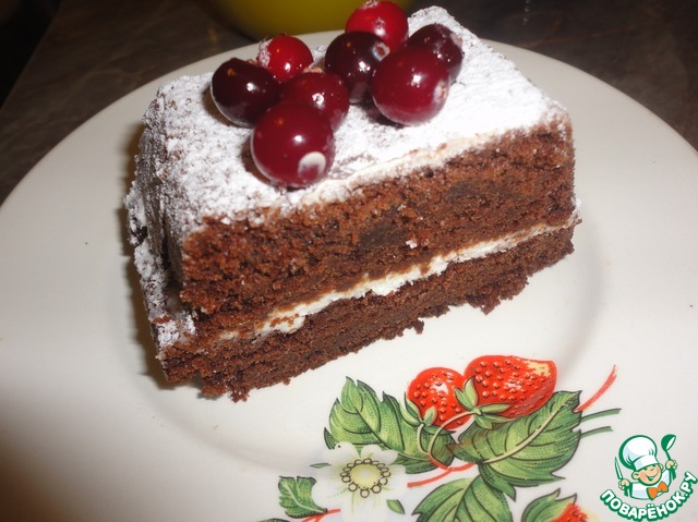 Шоколадный брауни с творожным сыром