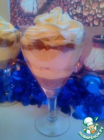 Trifle with banana and coffee