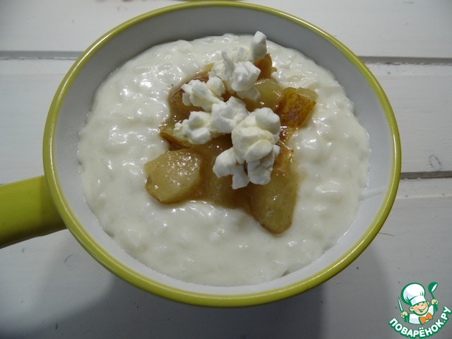 Dessert rice with pear-coconut scent