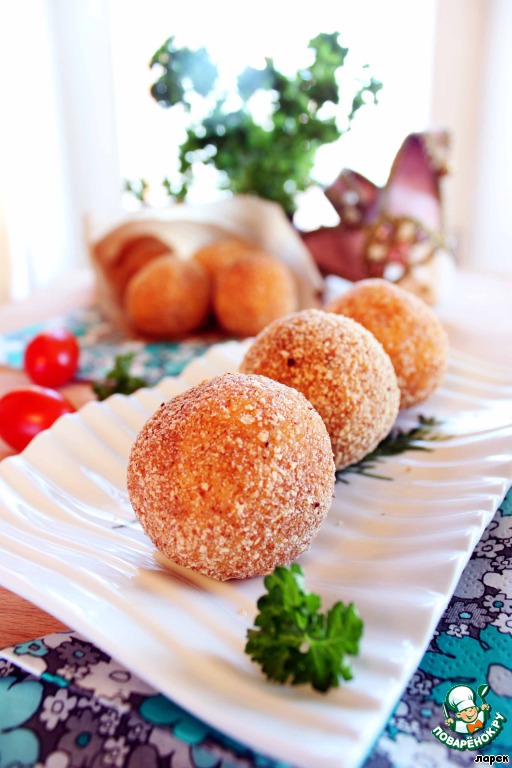 Arancini with three types of fillings