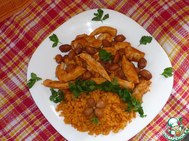 Chicken fillet with beans