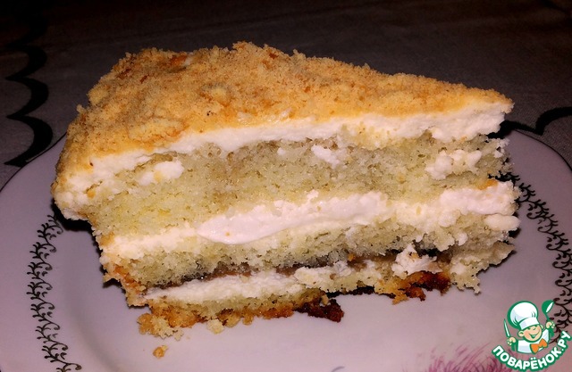 Sponge cake with curd cream 