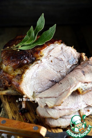 Roast pork on the bone