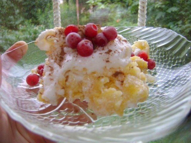 Diet version of the cake with candy corn