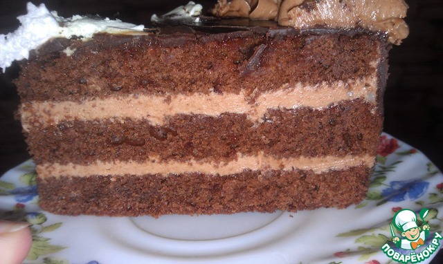 Chocolate cake with cream Prague