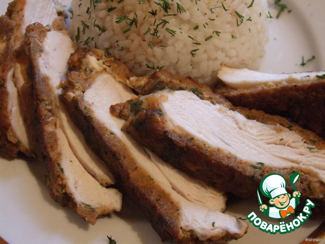 Chicken Breasts in bread crumbs