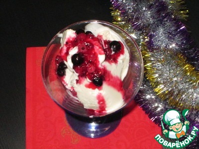 Ice cream with green tea and soy sauce