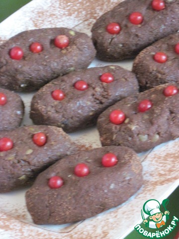 Пирожное постное с чечевицей и финиками