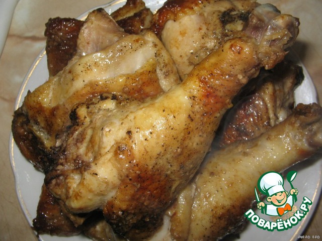 Chicken marinated in mustard with honey