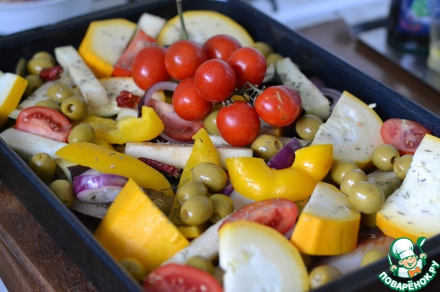 Baked vegetables with fish