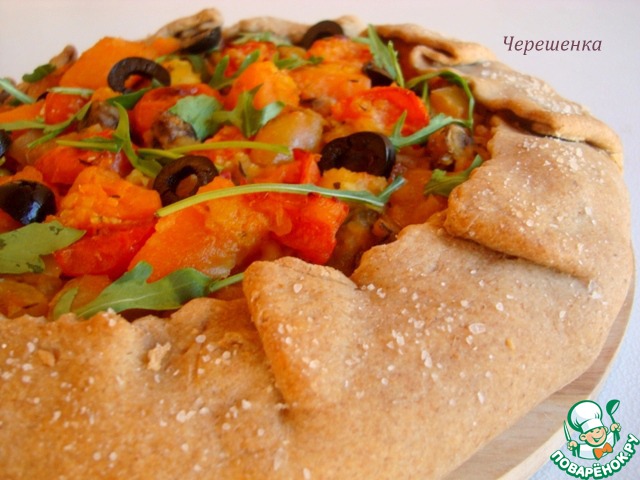 Овощная гречневая галета с чечевицей и грибами