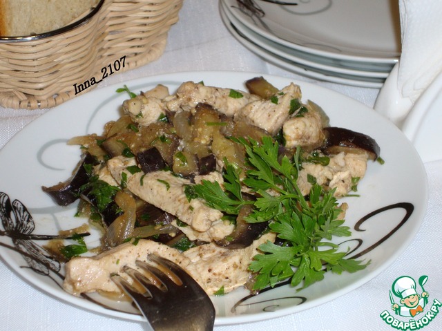 Eggplant with chicken breast